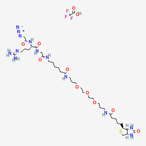 molecular formula C38H66F3N13O11S B8134277 Biotin-C1-PEG3-C3-amido-C5-Gly-Arg-Gly-N3 TFA 