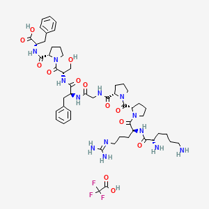 molecular formula C52H74F3N13O13 B8134352 Lys-[Des-Arg9]Bradykinin TFA 