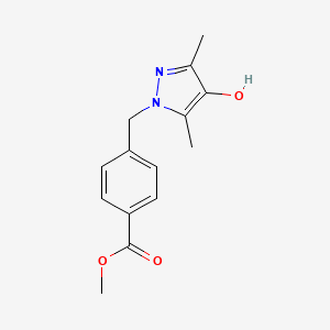 molecular formula C14H16N2O3 B8134702 Methyl 4-((4-hydroxy-3,5-dimethyl-1H-pyrazol-1-yl)methyl)benzoate 