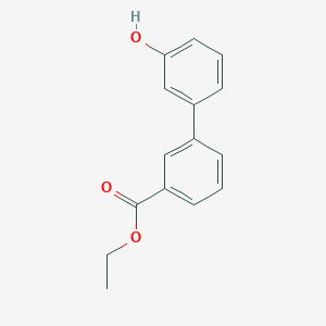 molecular formula C15H14O3 B8134746 3'-Hydroxy-biphenyl-3-carboxylic acid ethyl ester 