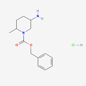 molecular formula C14H21ClN2O2 B8135003 benzyl 5-amino-2-methylpiperidine-1-carboxylate hydrochloride 