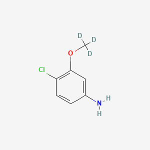 molecular formula C7H8ClNO B8135048 4-Chloro-3-(methoxy-d3)aniline 