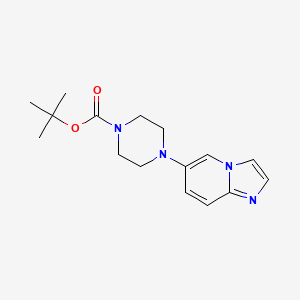 molecular formula C16H22N4O2 B8135128 Tert-butyl 4-{imidazo[1,2-A]pyridin-6-YL}piperazine-1-carboxylate 