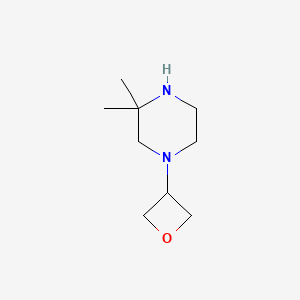 molecular formula C9H18N2O B8135324 3,3-Dimethyl-1-(oxetan-3-yl)piperazine 