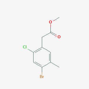 molecular formula C10H10BrClO2 B8135859 Methyl 2-(4-bromo-2-chloro-5-methylphenyl)acetate 