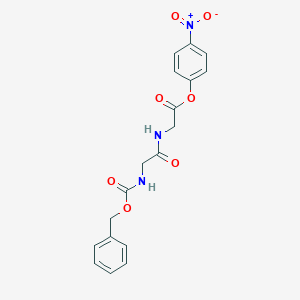 molecular formula C18H17N3O7 B081362 (4-Nitrophenyl) 2-[[2-(phenylmethoxycarbonylamino)acetyl]amino]acetate CAS No. 13574-81-7