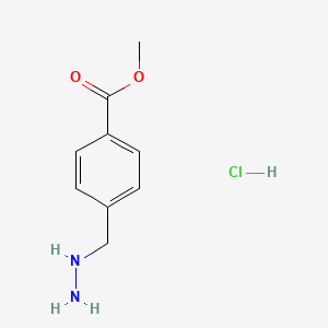 molecular formula C9H13ClN2O2 B8136717 Methyl 4-(hydrazinylmethyl)benzoate hydrochloride 