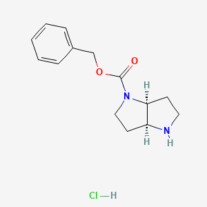 molecular formula C14H19ClN2O2 B8136883 benzyl (3aS,6aS)-hexahydro-2H-pyrrolo[3,2-b]pyrrole-1-carboxylate hydrochloride 