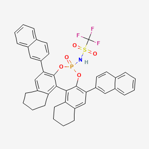 molecular formula C41H33F3NO5PS B8137085 N-(10,16-dinaphthalen-2-yl-13-oxo-12,14-dioxa-13λ5-phosphapentacyclo[13.8.0.02,11.03,8.018,23]tricosa-1(23),2,8,10,15,17-hexaen-13-yl)-1,1,1-trifluoromethanesulfonamide 