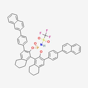 molecular formula C53H41F3NO5PS B8137092 N-[10,16-bis(4-naphthalen-2-ylphenyl)-13-oxo-12,14-dioxa-13λ5-phosphapentacyclo[13.8.0.02,11.03,8.018,23]tricosa-1(23),2,8,10,15,17-hexaen-13-yl]-1,1,1-trifluoromethanesulfonamide 