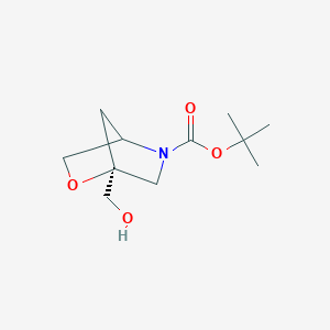 molecular formula C11H19NO4 B8137296 tert-Butyl (1S)-1-(hydroxymethyl)-2-oxa-5-azabicyclo[2.2.1]heptane-5-carboxylate 