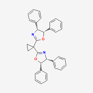 molecular formula C33H28N2O2 B8137472 (4R,4'R,5S,5'S)-2,2'-Cyclopropylidenebis[4,5-dihydro-4,5-diphenyloxazole] 