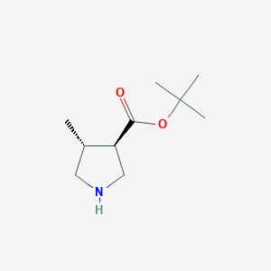molecular formula C10H19NO2 B8138054 tert-butyl (3R,4R)-4-methylpyrrolidine-3-carboxylate 