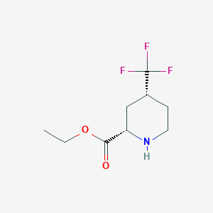 molecular formula C9H14F3NO2 B8138068 cis-4-Trifluoromethyl-piperidine-2-carboxylic acid ethyl ester 