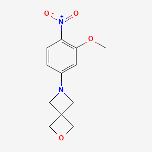 molecular formula C12H14N2O4 B8138117 6-(3-Methoxy-4-nitrophenyl)-2-oxa-6-azaspiro[3.3]heptane 