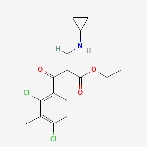 molecular formula C16H17Cl2NO3 B8138148 ethyl (Z)-3-(cyclopropylamino)-2-(2,4-dichloro-3-methylbenzoyl)prop-2-enoate 