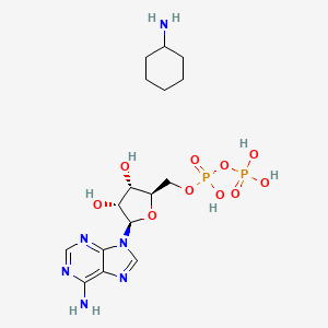 molecular formula C16H28N6O10P2 B8138167 [(2R,3S,4R,5R)-5-(6-aminopurin-9-yl)-3,4-dihydroxyoxolan-2-yl]methyl phosphono hydrogen phosphate;cyclohexanamine 