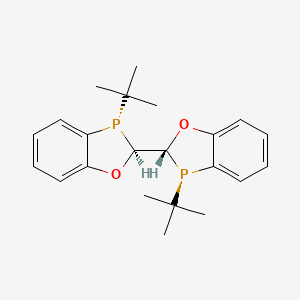 molecular formula C22H28O2P2 B8138228 (2R,2R,3R,3R)-3,3-di-tert-butyl-2,2,3,3-tetrahydro-2,2-bibenzo[d][1,3]oxaphosphole 