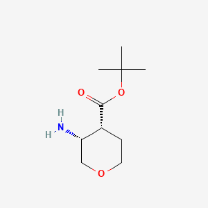 molecular formula C10H19NO3 B8138331 tert-butyl (3R,4R)-3-aminooxane-4-carboxylate 