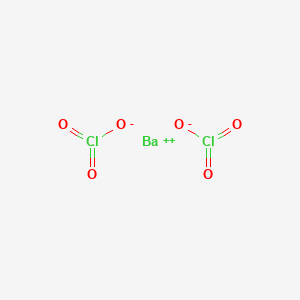 molecular formula BaCl2O6<br>Ba(ClO3)2<br>Ba(ClO3)2<br>BaCl2O6 B081389 Barium chlorate CAS No. 10294-38-9