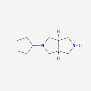 molecular formula C11H20N2 B8139450 rel-(3aR,6aS)-2-cyclopentyloctahydropyrrolo[3,4-c]pyrrole 