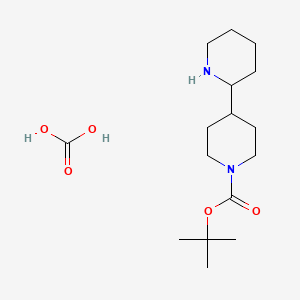 molecular formula C16H30N2O5 B8139511 Tert-butyl 4-piperidin-2-ylpiperidine-1-carboxylate;carbonic acid 