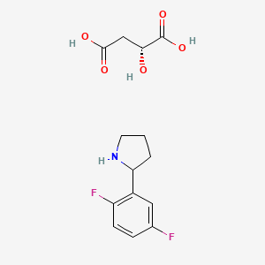 molecular formula C14H17F2NO5 B8139590 2-(2,5-Difluorophenyl)pyrrolidine (R)-2-hydroxysuccinate 