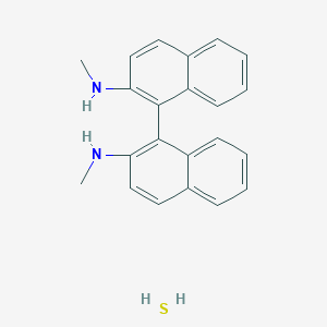 molecular formula C22H22N2S B8139608 N-Methyl-1-[2-(methylamino)naphthalen-1-yl]naphthalen-2-amine;sulfane 