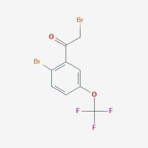 molecular formula C9H5Br2F3O2 B8139623 2-Bromo-1-[2-bromo-5-(trifluoromethoxy)phenyl]ethanone 