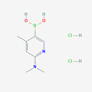 molecular formula C8H15BCl2N2O2 B8139638 [6-(Dimethylamino)-4-methylpyridin-3-yl]boronic acid;dihydrochloride 