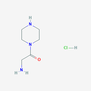 molecular formula C6H14ClN3O B8139640 2-Amino-1-piperazin-1-ylethanone;hydrochloride 
