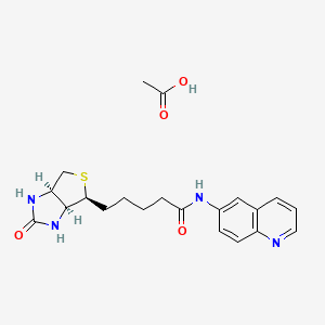 molecular formula C21H26N4O4S B8139676 5-[(3aS,4S,6aR)-2-oxo-1,3,3a,4,6,6a-hexahydrothieno[3,4-d]imidazol-4-yl]-N-quinolin-6-ylpentanamide;acetic acid 