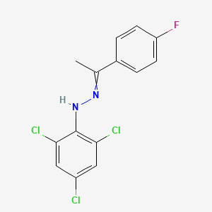 molecular formula C14H10Cl3FN2 B8139683 2,4,6-trichloro-N-[1-(4-fluorophenyl)ethylideneamino]aniline 