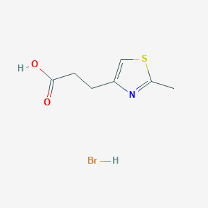 molecular formula C7H10BrNO2S B8139729 3-(2-Methylthiazol-4-YL)propanoic acid hbr 