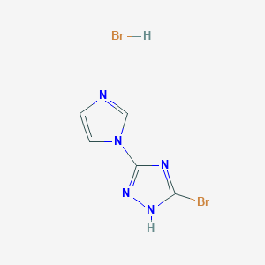 molecular formula C5H5Br2N5 B8139736 3-bromo-5-(1H-imidazol-1-yl)-1H-1,2,4-triazole hydrobromide 
