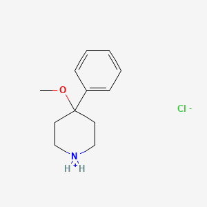 molecular formula C12H18ClNO B8139741 4-Methoxy-4-phenylpiperidin-1-ium;chloride 