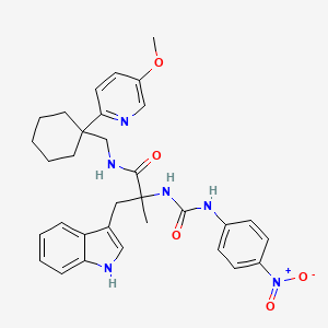 3-(1H-indol-3-yl)-N-[[1-(5-methoxypyridin-2-yl)cyclohexyl]methyl]-2-methyl-2-[(4-nitrophenyl)carbamoylamino]propanamide