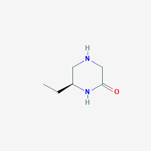 molecular formula C6H12N2O B8139779 (6S)-6-ethyl-2-piperazinone 