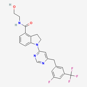 1-(6-(3-fluoro-5-(trifluoromethyl)benzyl)pyrimidin-4-yl)-N-(2-hydroxyethyl)indoline-4-carboxamide