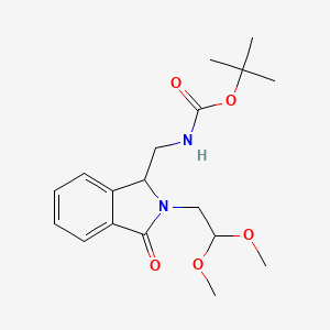 molecular formula C18H26N2O5 B8140139 tert-butyl N-[[2-(2,2-dimethoxyethyl)-3-oxo-1H-isoindol-1-yl]methyl]carbamate 