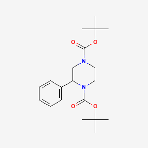 molecular formula C20H30N2O4 B8140155 Ditert-butyl 2-phenylpiperazine-1,4-dicarboxylate 