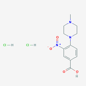 molecular formula C12H17Cl2N3O4 B8140163 4-(4-Methylpiperazin-1-yl)-3-nitrobenzoic acid;dihydrochloride 