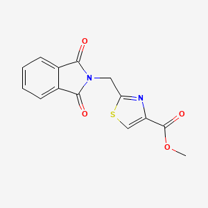 molecular formula C14H10N2O4S B8140178 2-(Phthalimidylmethyl)thiazole-4-carboxylic acid methyl ester 