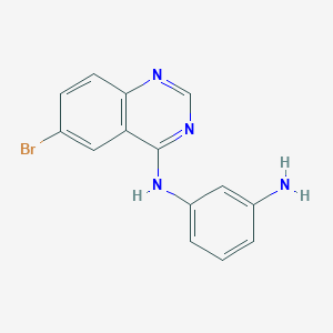 molecular formula C14H11BrN4 B8140211 3-N-(6-bromoquinazolin-4-yl)benzene-1,3-diamine 
