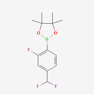 molecular formula C13H16BF3O2 B8140740 2-(4-(Difluoromethyl)-2-fluorophenyl)-4,4,5,5-tetramethyl-1,3,2-dioxaborolane 