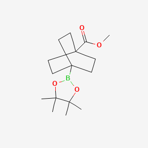 molecular formula C16H27BO4 B8140765 Methyl 4-(4,4,5,5-tetramethyl-1,3,2-dioxaborolan-2-YL)bicyclo[2.2.2]octane-1-carboxylate 