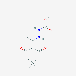 molecular formula C13H20N2O4 B8141074 ethyl N-[1-(4,4-dimethyl-2,6-dioxocyclohexylidene)ethylamino]carbamate 