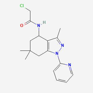 molecular formula C17H21ClN4O B8142075 2-chloro-N-(3,6,6-trimethyl-1-pyridin-2-yl-5,7-dihydro-4H-indazol-4-yl)acetamide 