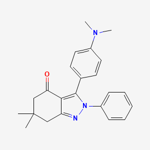 molecular formula C23H25N3O B8142504 3-(4-Dimethylaminophenyl)-6,6-dimethyl-4-oxo-2-phenyl-4,5,6,7-tetrahydroindazole 
