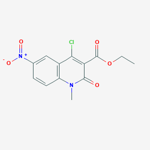 molecular formula C13H11ClN2O5 B8143092 Ethyl 4-chloro-1-methyl-6-nitro-2-oxoquinoline-3-carboxylate 